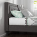 Dark Grey Upholstered Platform Bed Frame, Wood Slat Support