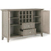 Rustic Gray Pine Wood Sideboard Buffet with Wine Storage