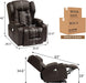 Power Recliner Chair with Heat and Massage, Brown