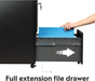 Black Mobile File Cabinet with Lock - 2 Drawers