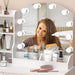 White Vanity Set with Lights and 4 Drawers