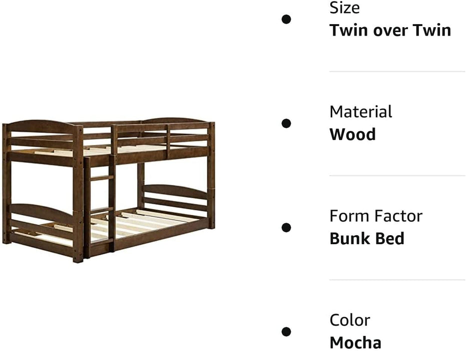 Modern Farmhouse Low Loft Bed, White Wash