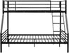 Black Twin over Full Bunk Bed with Stairs and Metal Slat
