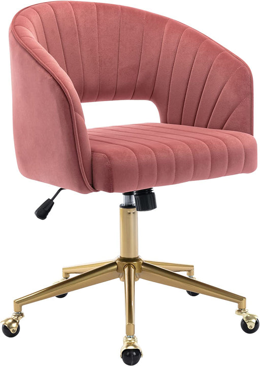 Velvet Swivel Chair with Gold Base for Girls