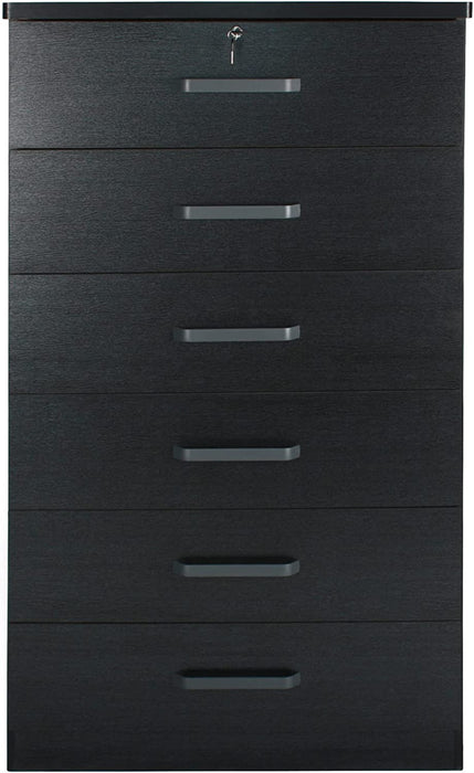 Liz Super Jumbo Black 6 Drawer Storage Chest