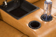 Bonded Leather 3-Piece Recliner Sofa Set, Ginger