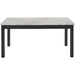 6-Person Dining Table with Faux Marble Top, Black Base