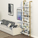 Marble White 6-Tier Ladder Shelf Bookcase