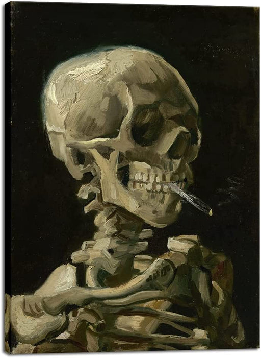 Van Gogh'S Burning Skull Canvas Art Print