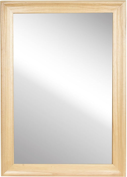 Natural Wood Mirrors for Wall 24X36 Inch, Solid Wood Framed Rectangle Mirror with Tempered Glass,Shatter-Proof Mirror for Bathroom Living Room Office or Hallway, Raw Wood