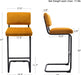 Velvet Upholstered Bar Height Chairs Set of 2, Orange