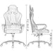 Ergonomic Gaming Chair with Lumbar Support (White)