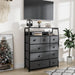 Industrial Style 9 Drawer Dark Grey Dresser