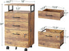 Rustic Lockable 3-Drawer File Cabinet for Home Office
