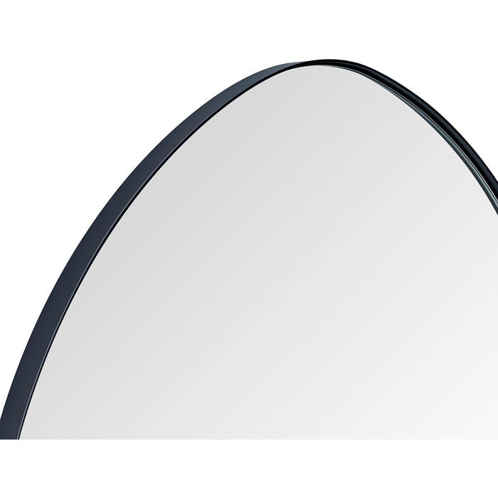 36 x 26 Matte Black Irregular Mirror with Asymmetrical Metal Frame - Stylish Accent Mirror for Bathroom Vanity, Entryway, or Living Room