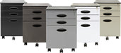 Black 3-Drawer Mobile File Cabinet with Lock