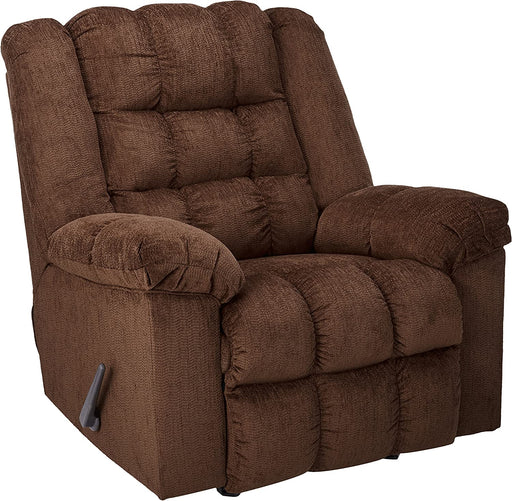 Manual Rocker Recliner with Tufted Back, Brown