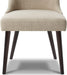 Set of 2 Flax Beige Fabric Dining Chairs