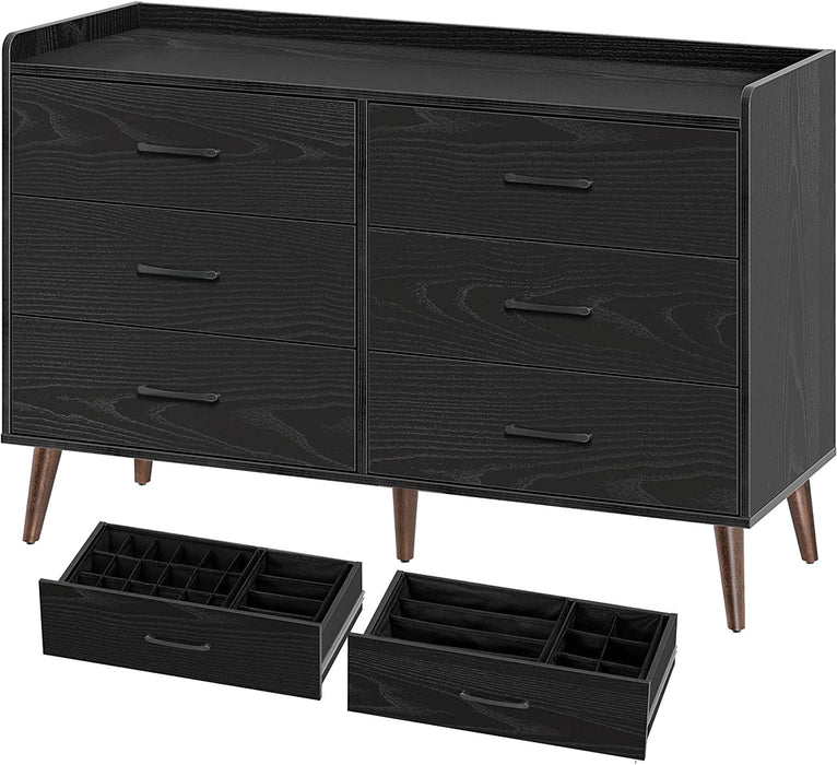 Black 6-Drawer Tool-Free Quick Install Dresser