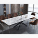 Expandable Rectangle Dining Table, 70.9″-110.2", Stones White