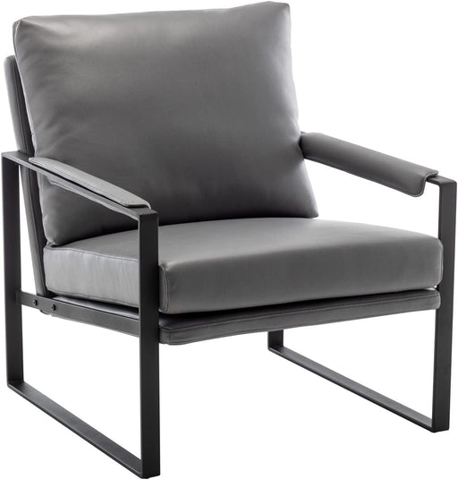 Metal Frame Faux Leather Accent Chairs