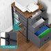 Compact Grey Rolling File Cabinet for Home Office