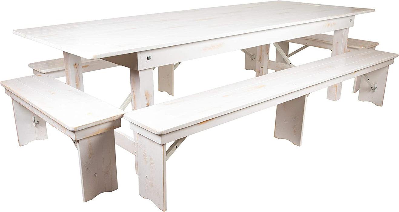 HERCULES Series Folding Farm Table and Bench Set