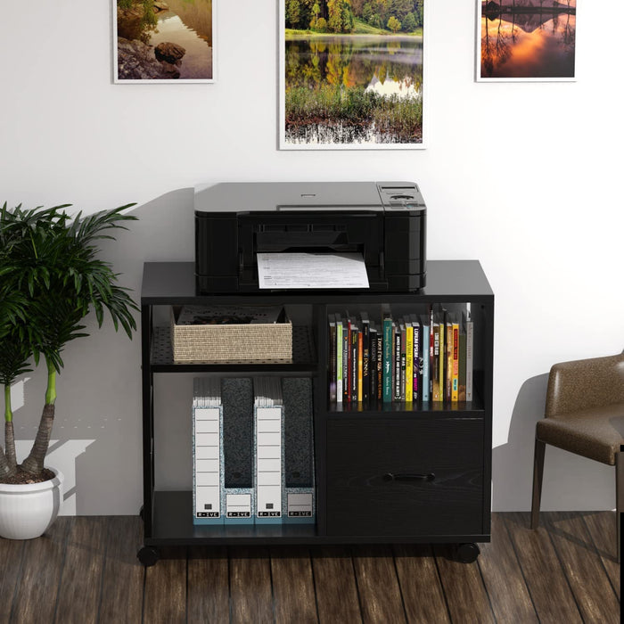 Rolling Mobile File Cabinet with Printer Stand