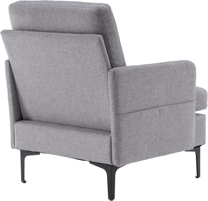 Light Gray Mid-Century Modern Accent Chair