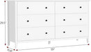 Modern White 6-Drawer Double Dresser