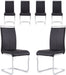 6-Piece Armless Dining Room Chairs with Metal Legs, Black