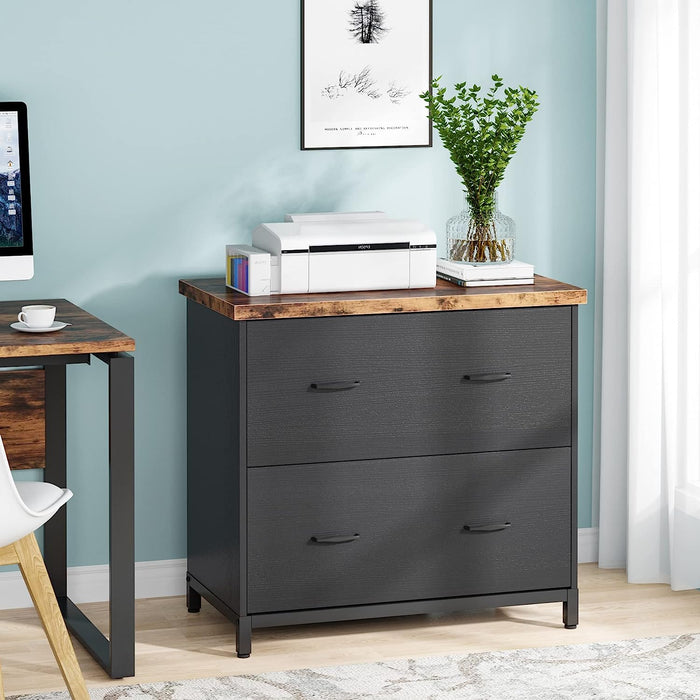 Wooden File Cabinet with Printer Stand