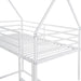 House-Shaped Metal Bunk Bed Twin over Twin, Guardrail, White