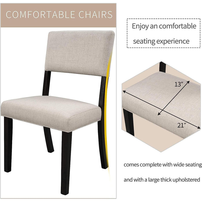 5-Piece Dining Set, round Bottom Shelf, 4 Upholstered Chairs