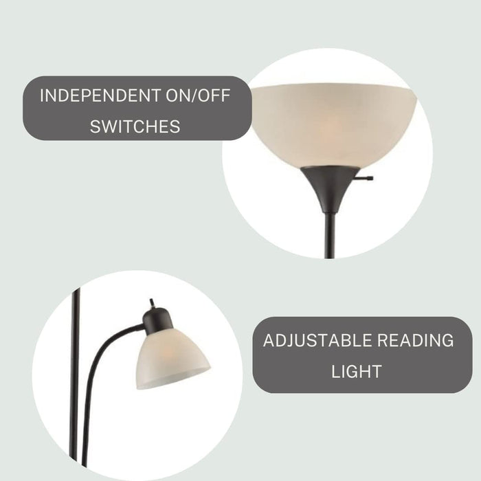 Adjustable Black Floor Lamp - Reading Light