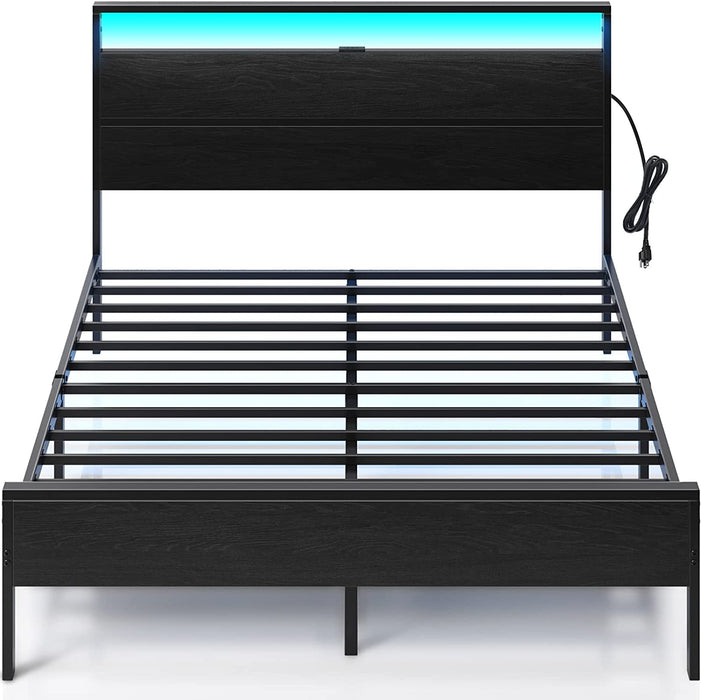 Full Metal Bed Frame with Charging Station