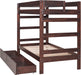 Twin House Bunk Bed, Guardrail, Ladder, Gray