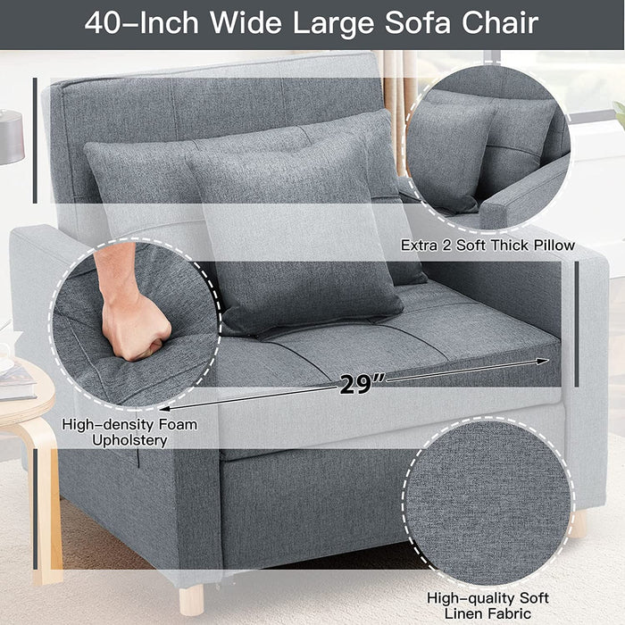 Multi-Functional 40 Inch Sleeper Chair Bed