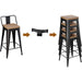 Removable Back Metal Barstools, Set of 4