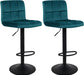 Large Velvet Bar Chairs Set of 2 for Home Entertainment