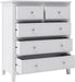 White Solid Wood 5-Drawer Storage Chest