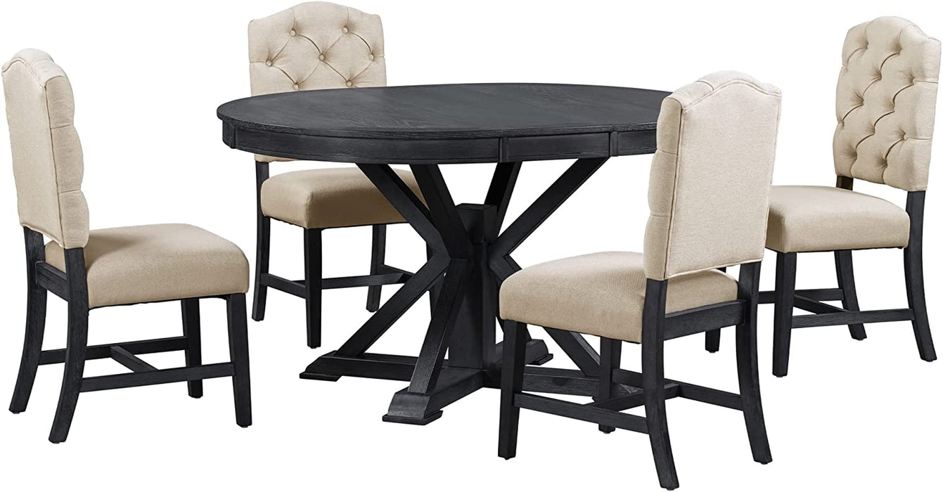 5 Piece Extendable Dining Table Set