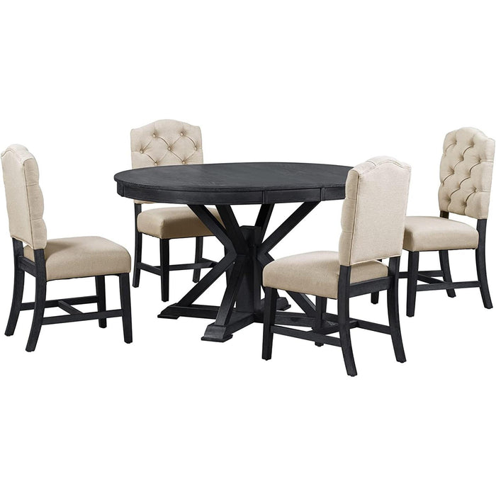 5 Piece Extendable Dining Table Set