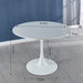 Modern round Dining Table, 42", 220Lbs Capacity, White