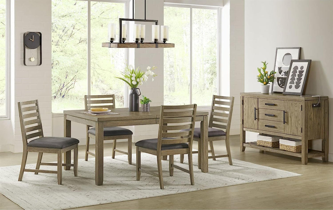 Saunders 6PC Extendable Dining Table Set with Server Storage Drawers