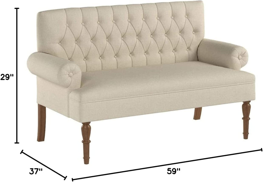 Warm Beige Loveseat Sofa Furniture Settee