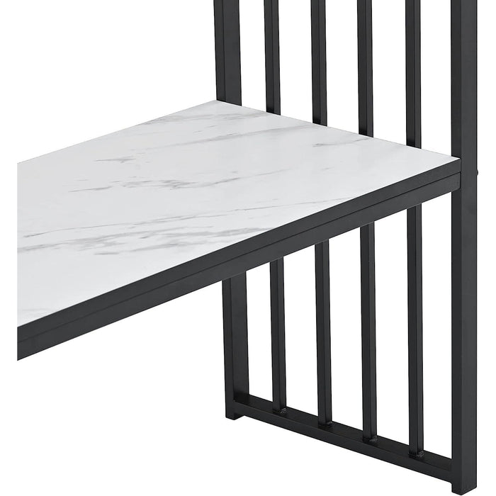 Contemporary Marble Top Console Table with Storage Shelf