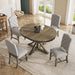 Farmhouse 5-Piece Dining Table Set with Extendable Table and 4 Comfortable Upholstered Chairs
