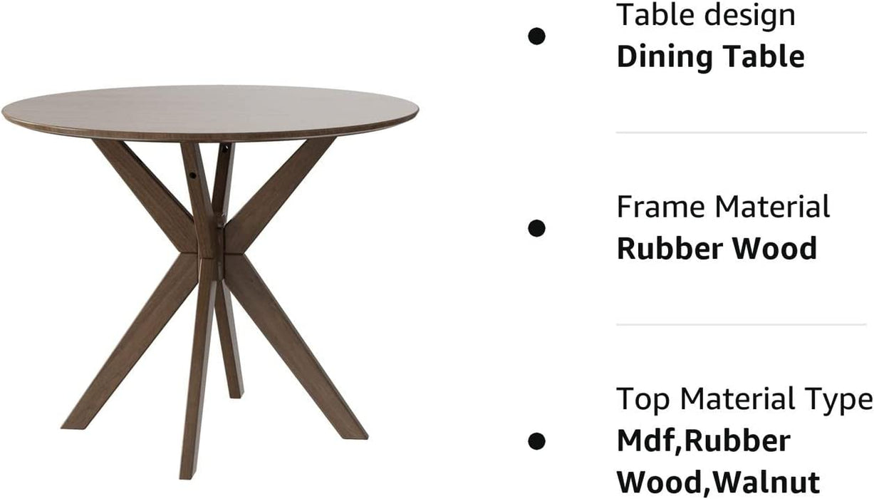 Round Wood Dining Table with Intersecting Pedestal Base