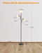 Bright Black LED Floor Lamp with Adjustable Reading Light